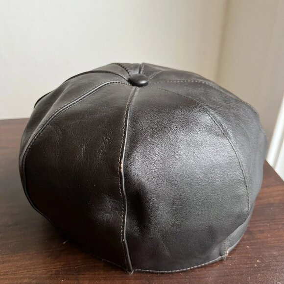 The Real McCoy horsehide Leather Newsboy Cap - Picture 6 of 14